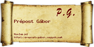 Prépost Gábor névjegykártya